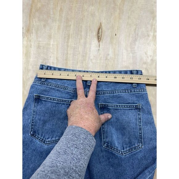 HDLTE Women Wide Leg Jeans High Waist Baggy Asymmetrical Waist Jeans Size Small - Picture 6 of 7